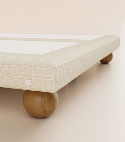 Sommier boxspring Tissu Iconique-Sommier Céleste - Ronde