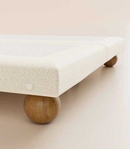 Sommier boxspring Bouclette Ivoire-Sommier Céleste - Ronde