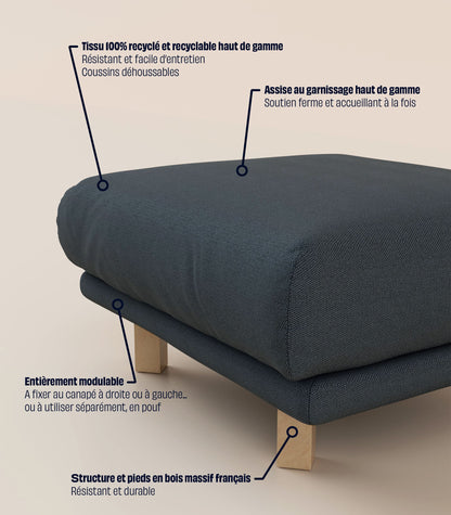 Module d'angle Bleu profond-Pieds carrés - Bois clair