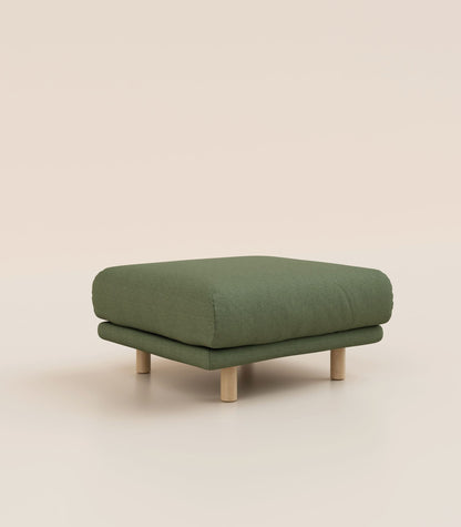 Module d'angle Vert Kaki-Pieds ronds - Bois clair