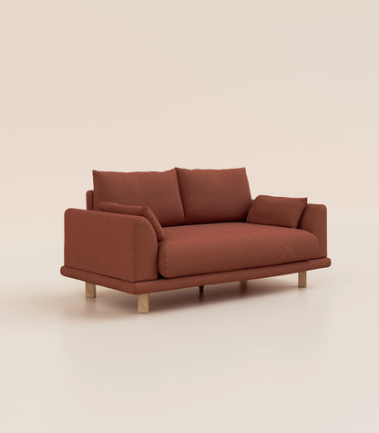 Canapé Terracotta-2 places-Pieds carrés - Bois clair