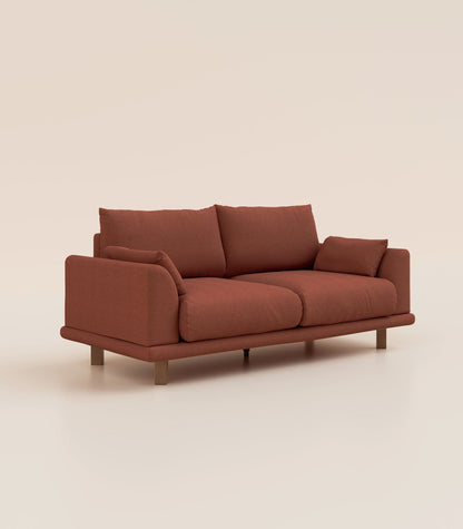 Canapé Terracotta-3 places-Pieds carrés - Bois foncé