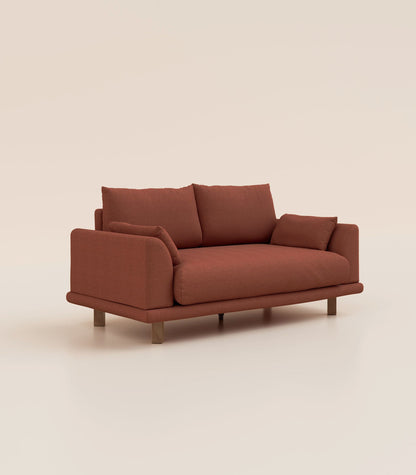 Canapé Terracotta-2 places-Pieds carrés - Bois foncé