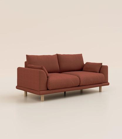 Canapé Terracotta-3 places-Pieds ronds - Bois clair