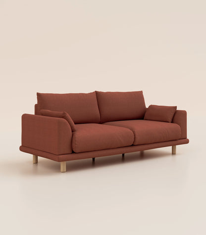Canapé Terracotta-4 places-Pieds ronds - Bois clair