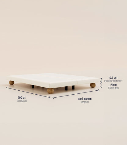 Sommier boxspring Velours Havane-Sommier Céleste - Ronde