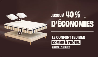 Pack Lit 4 étoiles Matelas Hybride Air+-Hybride Air+-Sommier tapissier-Beige-Pieds Hêtre clair-Standard