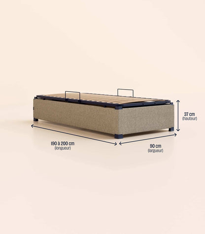 Lit coffre enfant Gris-Standard