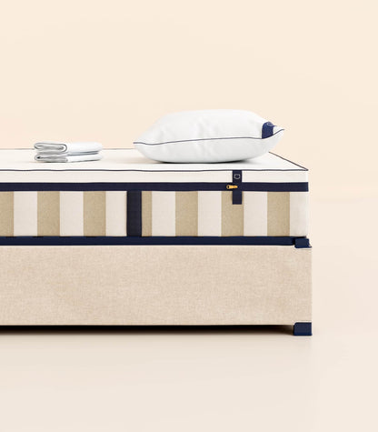 Pack lit 2 places Hybride Plus Matelas Hybride-Hybride Air+-Sommier coffre-Beige-Standard