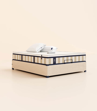 Pack lit 2 places Hybride Plus Matelas Hybride-Hybride Air+-Sommier coffre-Beige-Standard