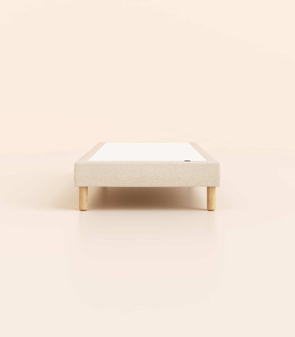 Sommier tapissier Beige-Pieds Hêtre clair-Standard-1 place