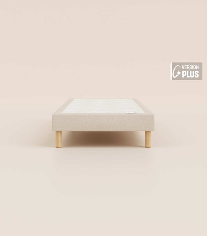 Sommier tapissier Beige-Pieds Bleus-Plus-1 place