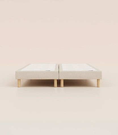 Sommier tapissier Beige-Bibloc-Pieds Bleus