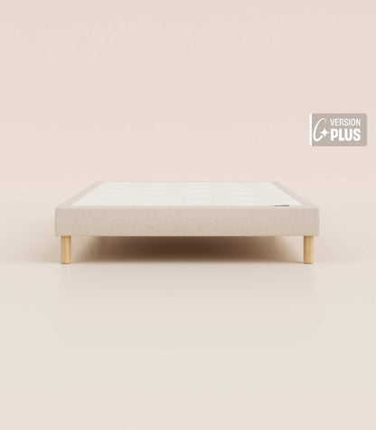 Sommier tapissier Beige-Pieds Hêtre clair-Plus