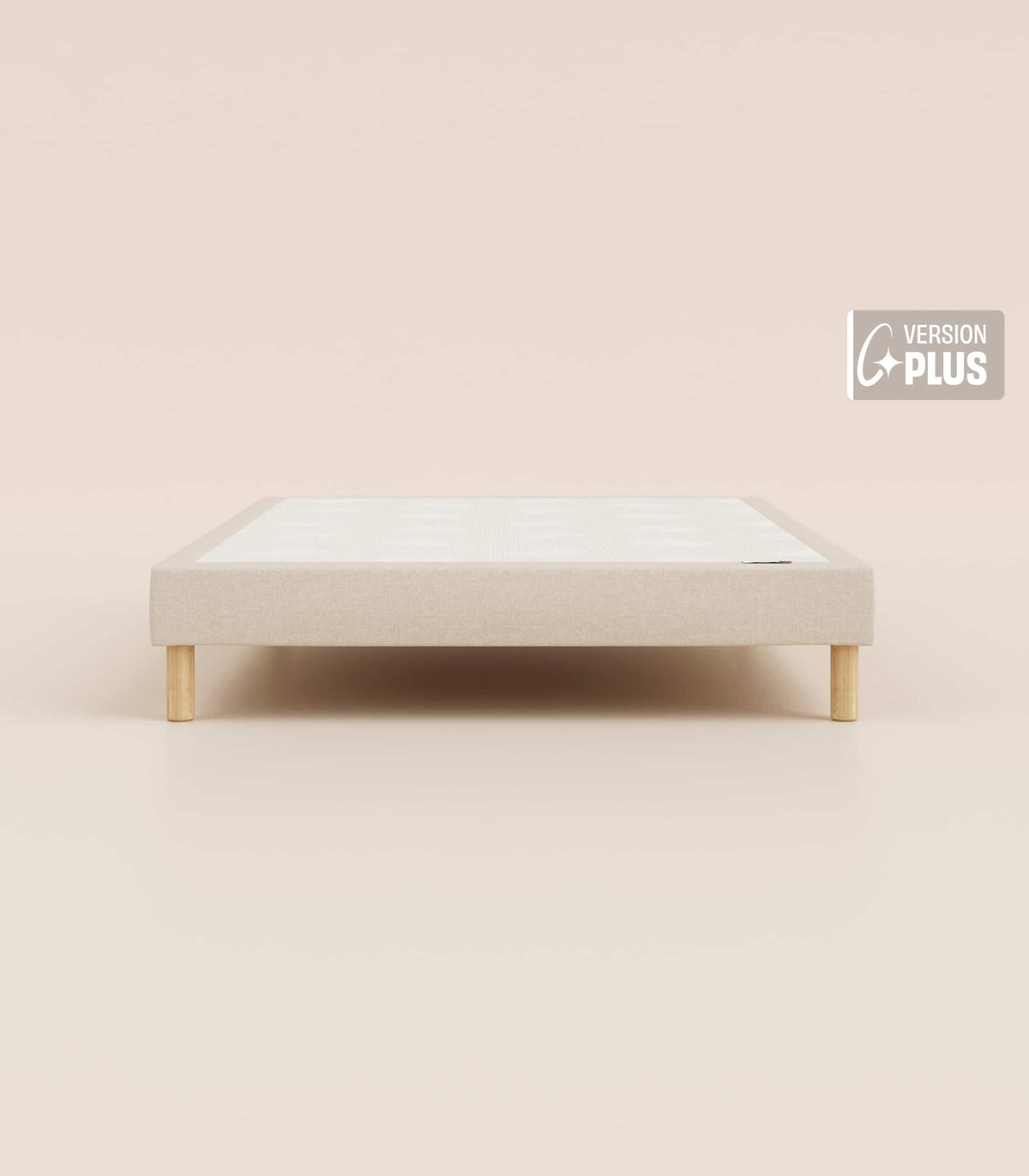 Sommier tapissier Beige-Pieds Bleus-Plus