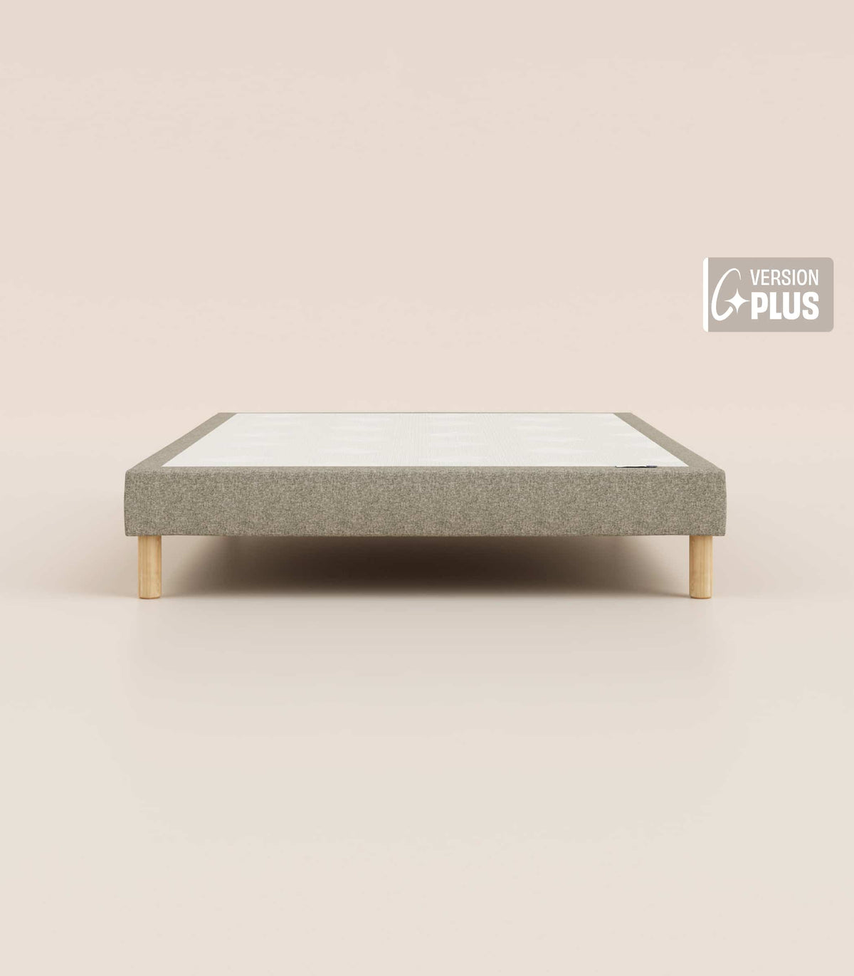 Sommier tapissier Gris-Pieds Hêtre clair-Plus