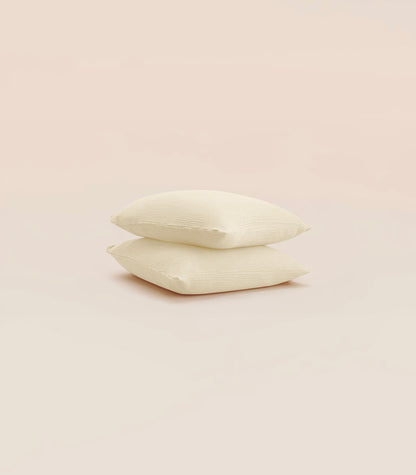 Taies d'oreiller en gaze de coton Taies d&#39;oreiller en gaze de coton - Blanc vanille