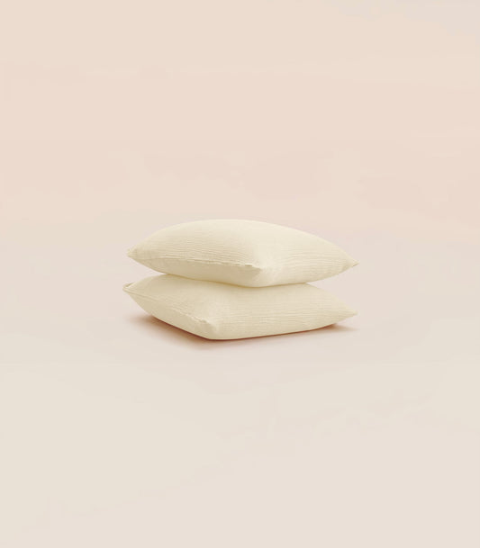 Taies d'oreiller en gaze de coton - Blanc vanille