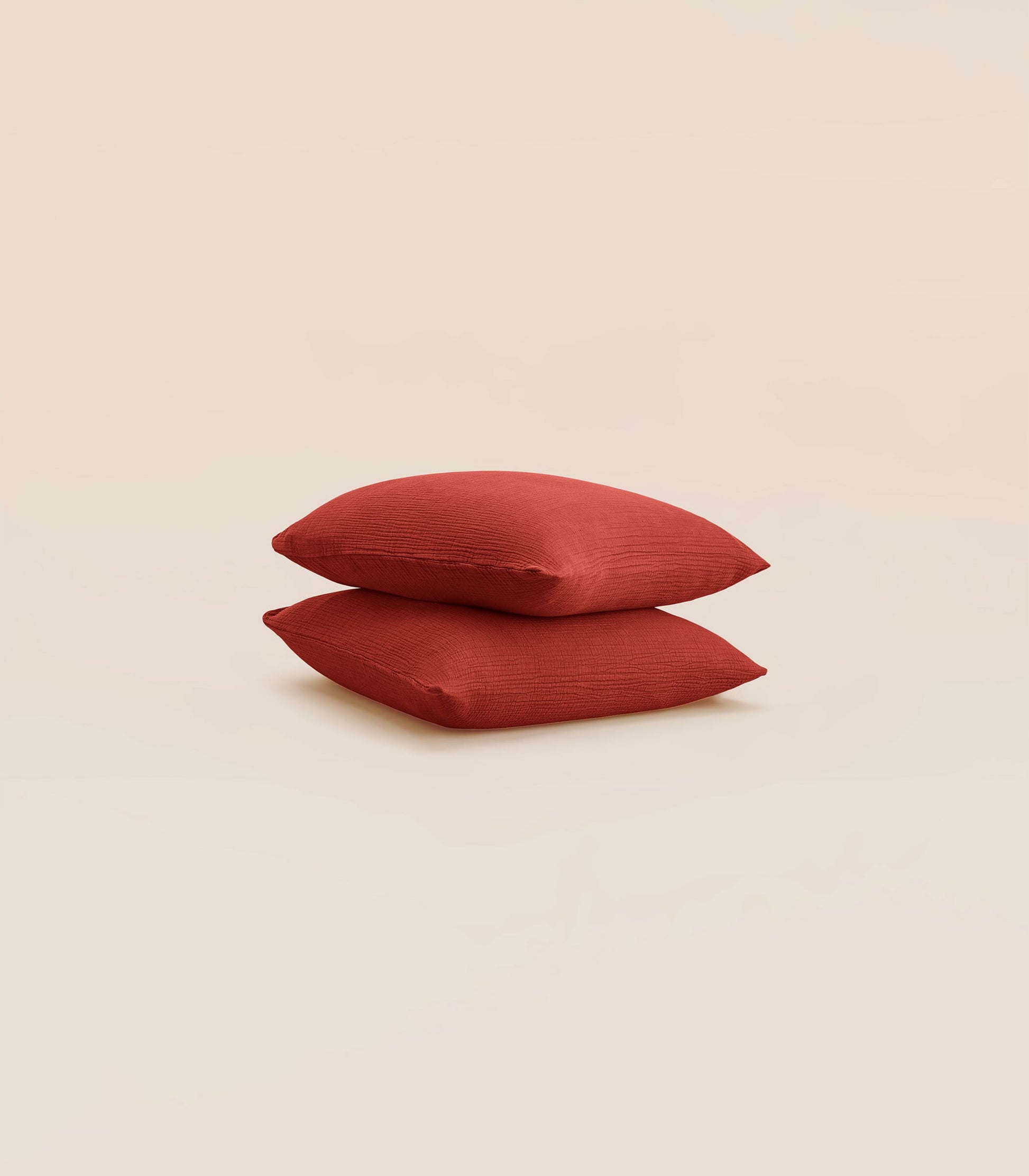 Taies d'oreiller en gaze de coton Taies d&#39;oreiller en gaze de coton - Orange corail
